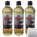 Biskin Pflanzenöl EXTRA HEISS 3er Pack (3x0,5L Glasflasche) + usy Block