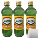 Mazola Erdnussöl Sehr hoch erhitzbar 3er Pack (3x0,5l Glasflasche) + usy Block
