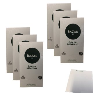 Bazar English breakfast, schwarz Tee 6er Pack (6x50g Packung) + usy Block