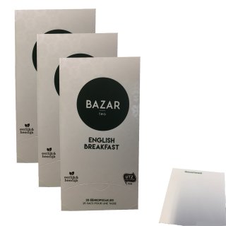 Bazar English breakfast, schwarz Tee 3er Pack (3x50g Packung) + usy Block