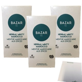 Bazar Kräuterminze Marocco 3er Pack (3x50g Packung) + usy Block