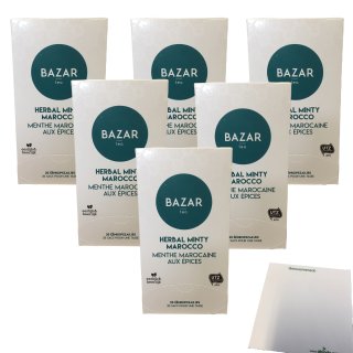 Bazar Kräuterminze Marocco 6er Pack (6x50g Packung) + usy Block