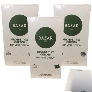 Bazar Grüner Zitronentee 3er Pack (3x37,5g Packung) + usy Block