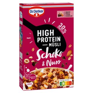 Dr. Oetker High Protein Müsli Schoko & Nuss (400g Packung)