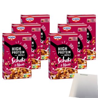 Dr. Oetker High Protein Müsli Schoko & Nuss 6er Pack (6x400g Packung) + usy Block