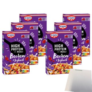 Dr. Oetker High Protein Müsli Beeren & Joghurt 6er Pack (6x400g Packung) + usy Block