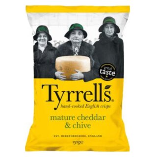 Tyrrells Cheese & Chive Kesselchips 12er Pack (12x150g Packung)