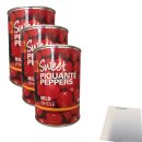 Peppadew Whole Sweet Piquanté Peppers, ganze Paprika süß & mild 3er Pack (3x900g Dose) + usy Block