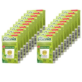 Ricola Green Tea Lime Zuckerfrei 20er Pack (20x50g Packung)