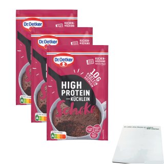 Dr. Oetker High Protein Küchlein Schoko 3er Pack (3x50g Packung) + usy Block
