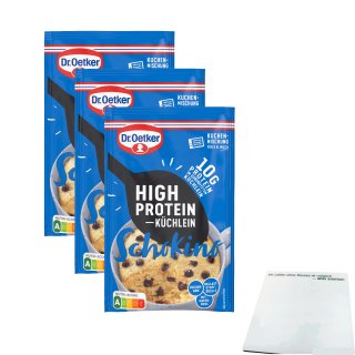 Dr. Oetker High Protein Küchlein Schokino 3er Pack (3x50g Packung) + usy Block