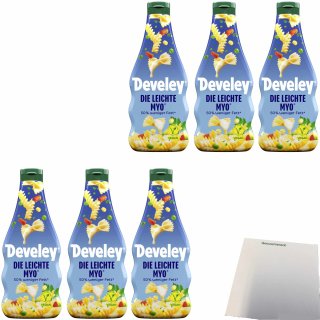Develey "Unser Original" die Leichte vegan 6er Pack (6x500ml Flasche) + usy Block