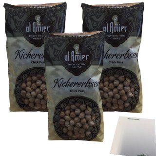 AI Amier Kichererbsen 3er Pack (3x500g Packung) + usy Block