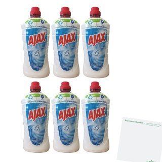 AJAX Allzweckreiniger Fris - Frischeduft 6er Pack (6x1L Flasche) + usy Block