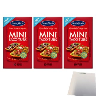 Santa Maria Mini Taco Tubs - Kleine Taco Schalen, 3er Pack (3x86g Packung) + usy Block