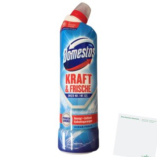 Domestos Kraft & Frische WC Gel Ocean Fresh (1x750ml Flasche) +usy Block