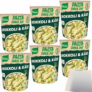 Knorr Pasta Snack Brokkoli-Käse Sauce 6er Pack (6x62g Packung) + usy Block