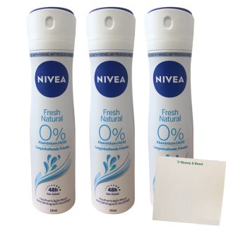 Nivea Fresh Natural Deodorant 3er Pack (3x150ml Flasche) + usy Block