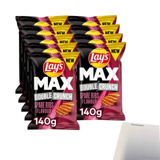 Lays Max Double Crunch Spare Ribs Flavour (9x140g Packung) + usy Block
