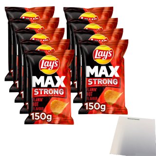 Lays Max Strong Flamin Hot Flavour (9x150g Packung) + usy Block