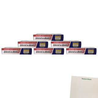 Blend-A-Dent Super Haftcreme Extra Stark 6er Pack (6x47ml) + usy Block