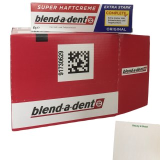 Blend-A-Dent Super Haftcreme Extra Stark 12er Pack (12x47ml) + usy Block