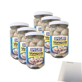 SPECA Vongole, Venussmuscheln mit Schale 6er Pack (6x350g Glas) + usy Block