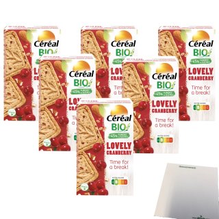 Cereal Bio Gesunder Keks Cranberry & Mandel 6er Pack (6x33g Packung) + usy Block