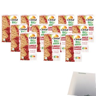 Cereal Bio Gesunder Keks Cranberry & Mandel 12er Pack (12x33g Packung) + usy Block