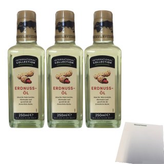 The International Collection Erdnussöl 3er Pack (3x250ml Flasche) + usy Block