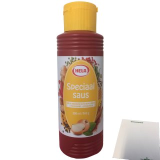 Hela Spezialsauce Scharfer Ketchup mit Curry und Zwiebelstücke (360g Flasche) + usy Block