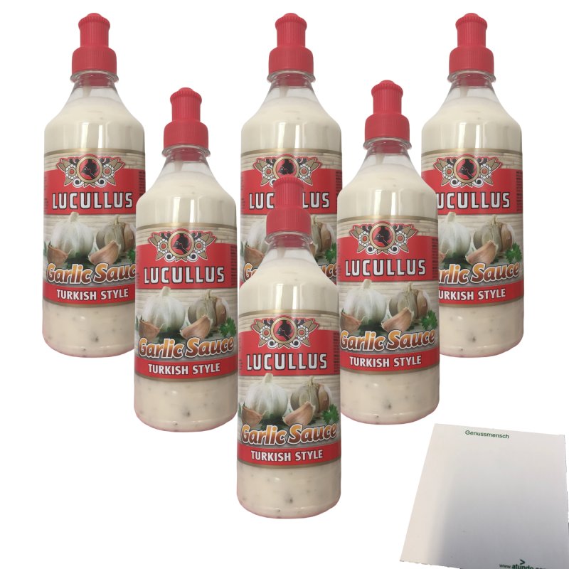 Lucullus Garlic Sauce Turkish Style 6er Pack (6x500ml Flasche) + usy