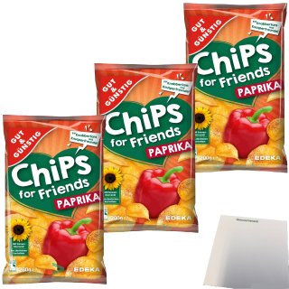 Gut & Günstig Paprika-Chips 3er Pack (3x200g Tüte) + usy Block