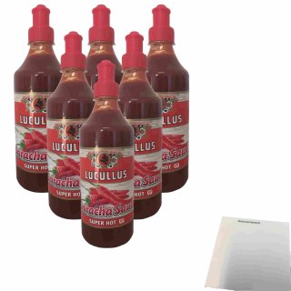 Lucullus Sriracha Sauce super hot 6er Pack (6x500ml Flasche) + usy Block