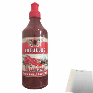 Lucullus Harissa Spicy Chili Sauce (500ml Flasche) + usy Block