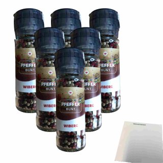 Wiberg Pfeffer bunt ganz in der Mühle 6er Pack (6x43g) + usy Block