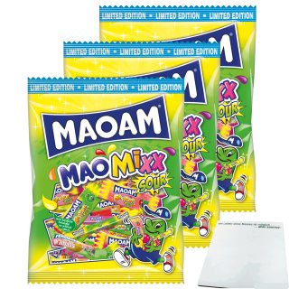 Haribo Maoam MaoMixx Sour 3er Pack (3x250g Packung) + usy Block