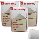Transgourmet economy Farine Weizenmehl Type 550 3er Pack (3x1kg Packung) + usy Block