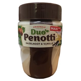 Duo Penotti Hazelnoot & Vanillie (Haselnuss & Vanille, 615g Glas)