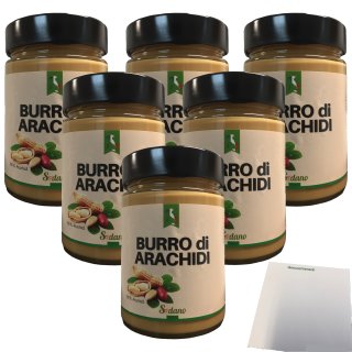 Burro di Archidi Sodano Erdnussbuttercreme 6er Pack (6x300g Glas) + usy Block