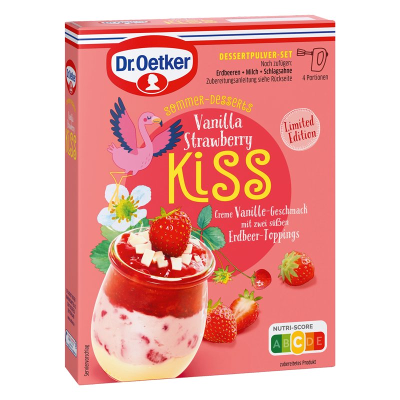 Dr. Oetker SommerDesserts Vanilla Strawberry KISS (70g Packung)