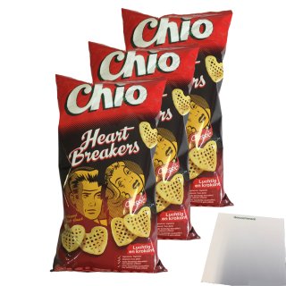 Chio Heart Breakers Paprika 3er Pack (3x125g Packung) + usy Block