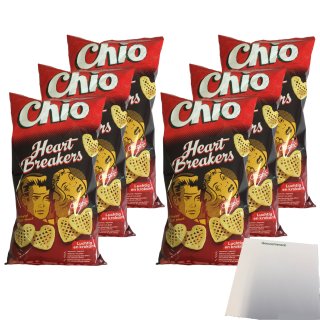 Chio Heart Breakers Paprika 6er Pack (6x125g Packung) + usy Block
