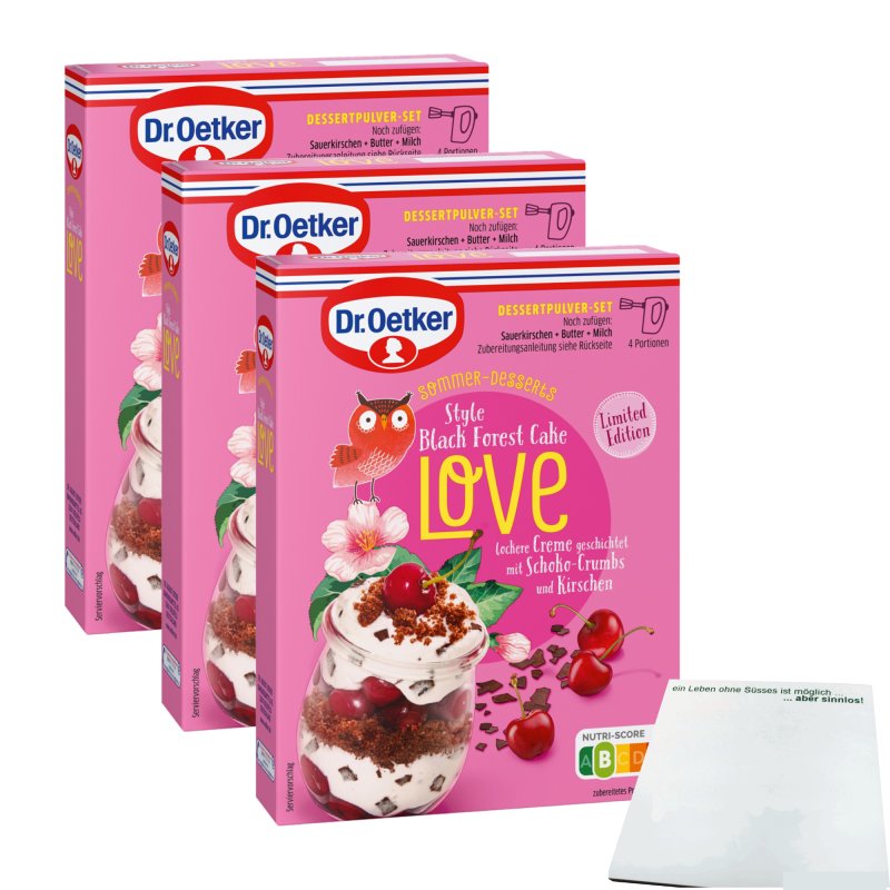 Dr. Oetker SommerDesserts Style Black Forest LOVE 3er Pack (3x104g P