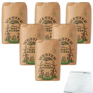 Wester Rohrzucker 6er Pack (6x750g Packung) + usy Block
