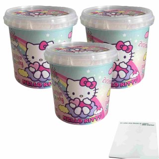 Hello Kitty Zuckerwatte Cotton Candy 3er Pack (3x50g Eimer) + usy Block
