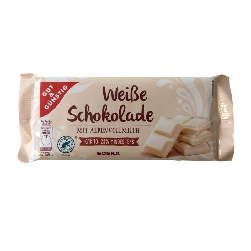 Gut &amp; Günstig Weiße Schokolade mit Alpenvollmilch (100g Tafel)