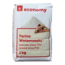 Transgourmet economy Farine Weizenmehl für Pizza Type 00 3er Pack (3x1kg Packung) + usy Block