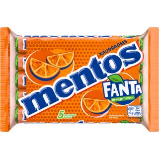 Mentos Fanta Kaudragees mit Orange Flavour 5 Rollen (187,5g Packung)