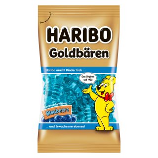Haribo Goldbären Blaubeere (75g Beutel Gummibärchen blau)